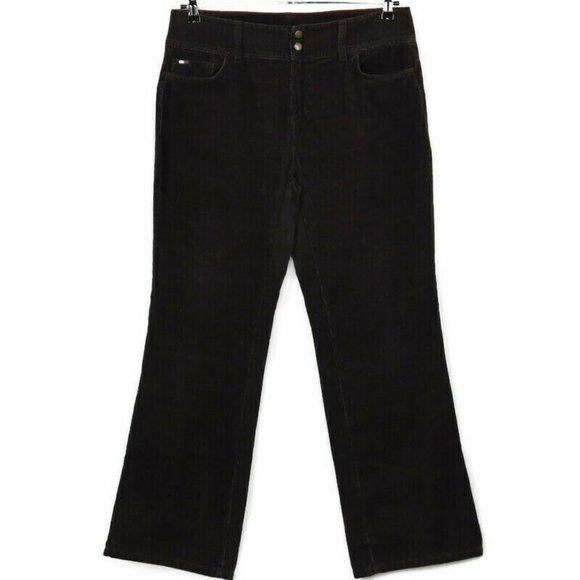 Tommy Hilfiger Corduroy Bootcut Pants Jeans Brown 12‎ X 31 - Picture 1 of 9